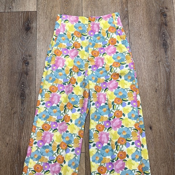 Zara Multicolor Floral Palazzo Pants Size XS - Picture 4 of 10